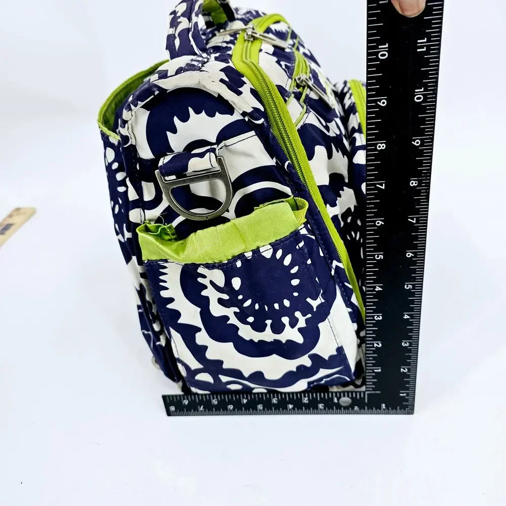 JuJuBe BFF Floral Diaper Bag & Pad Cobalt Blossoms Blue White Rare Discontinued